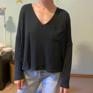 green v neck silence and noise Urban Outfitters sweater